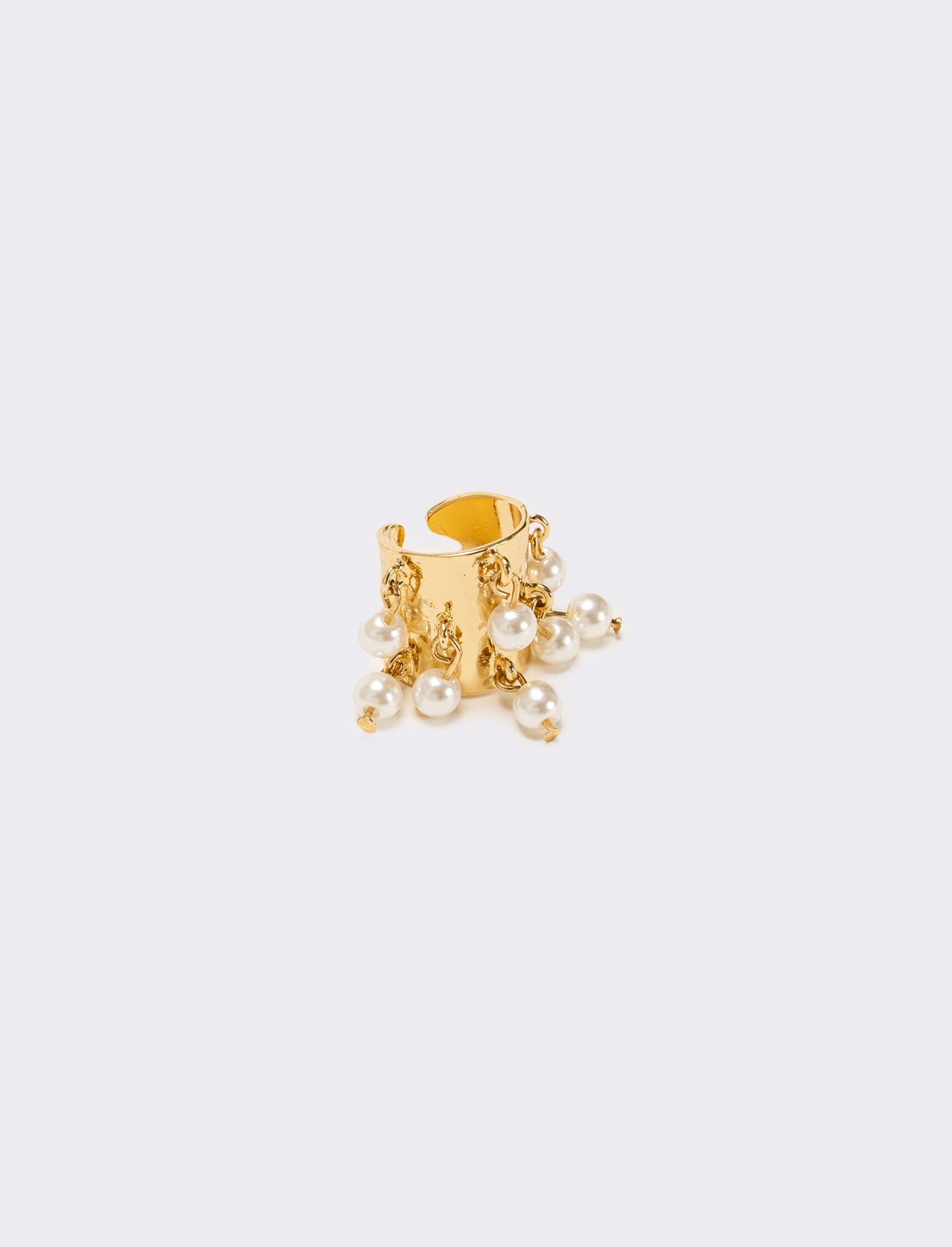 Anello ridigo con perline - Oro