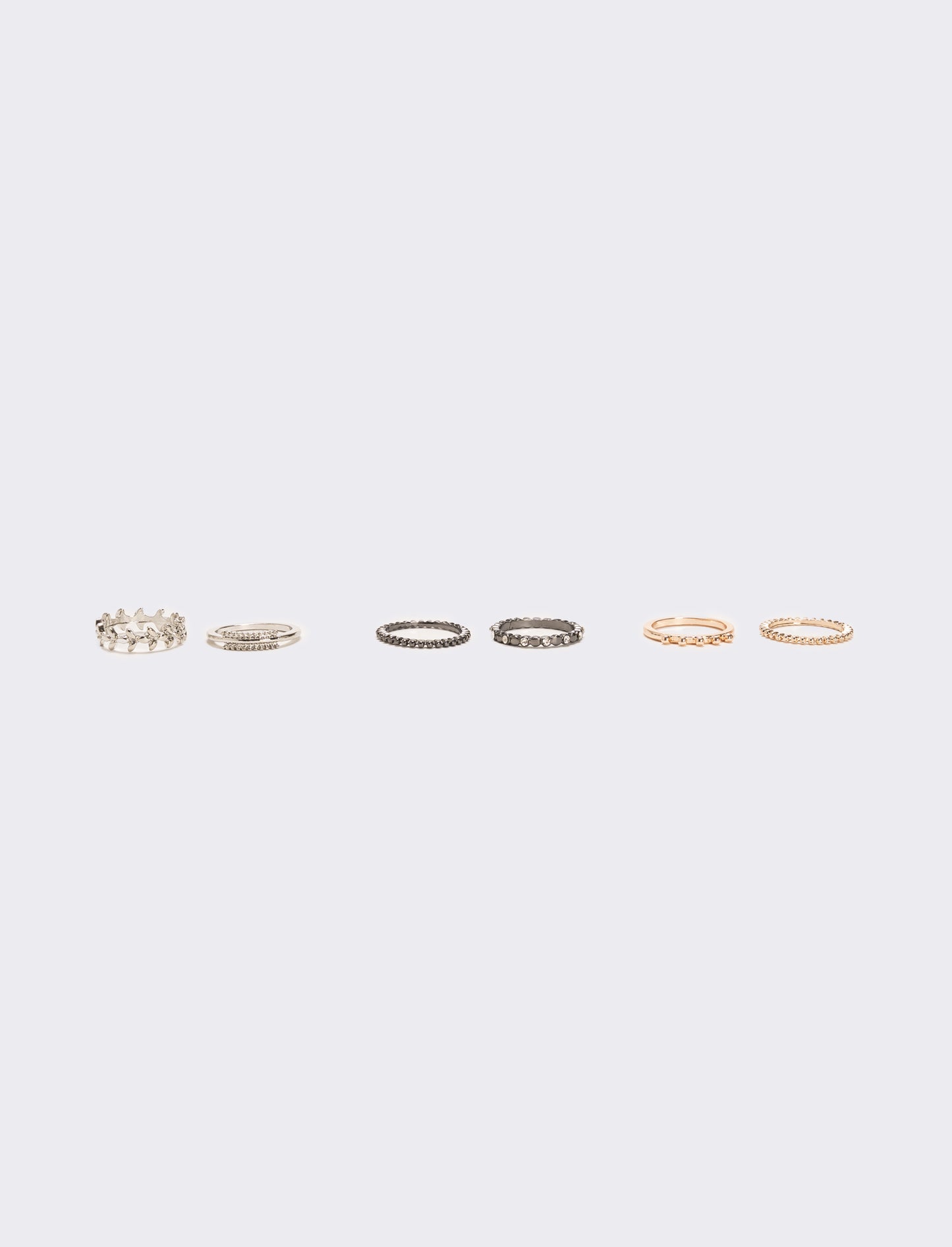 Card anelli 6 pezzi - Argento