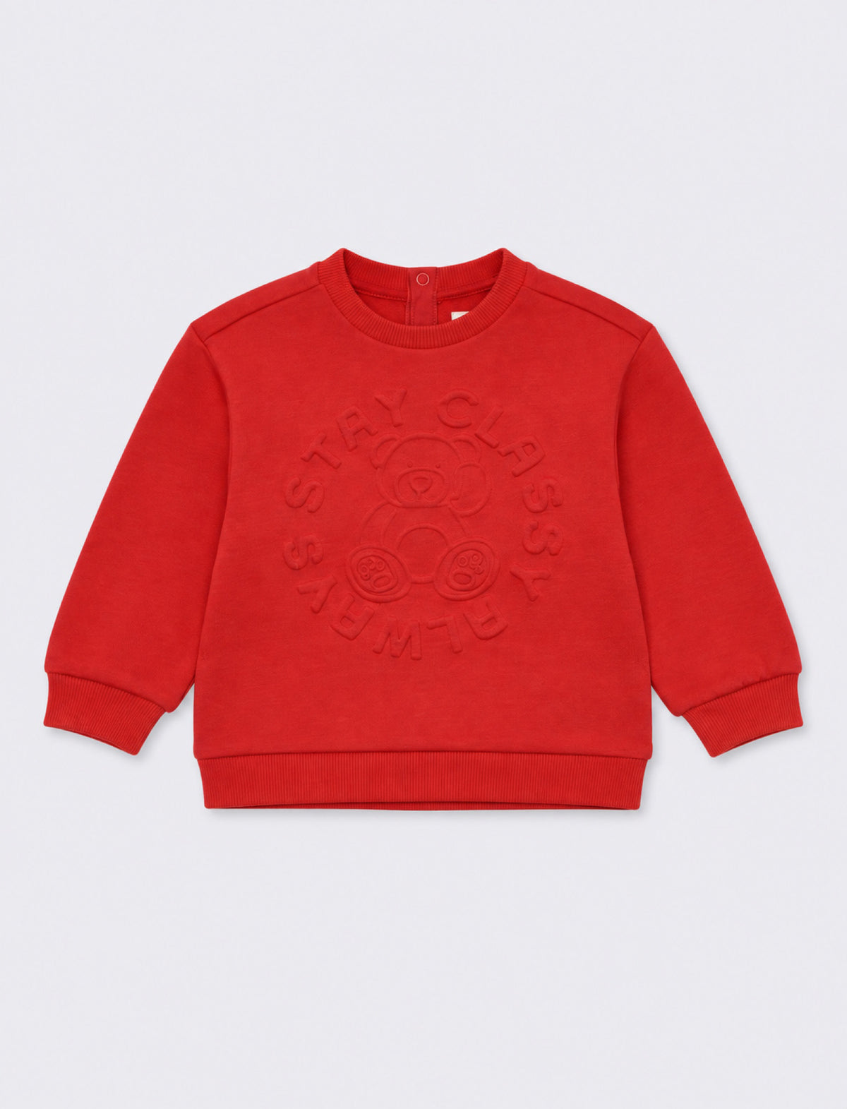 Crewneck sweatshirt with embossed print - Red
