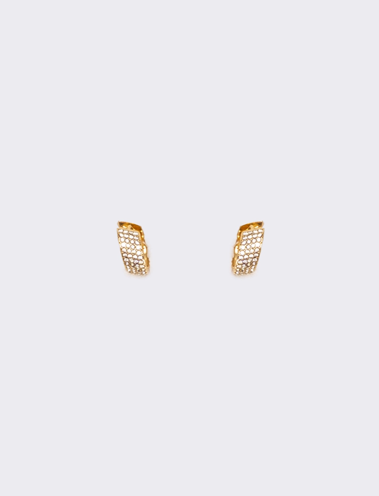 Orecchini mezzo cerchio con strass brillanti - Oro