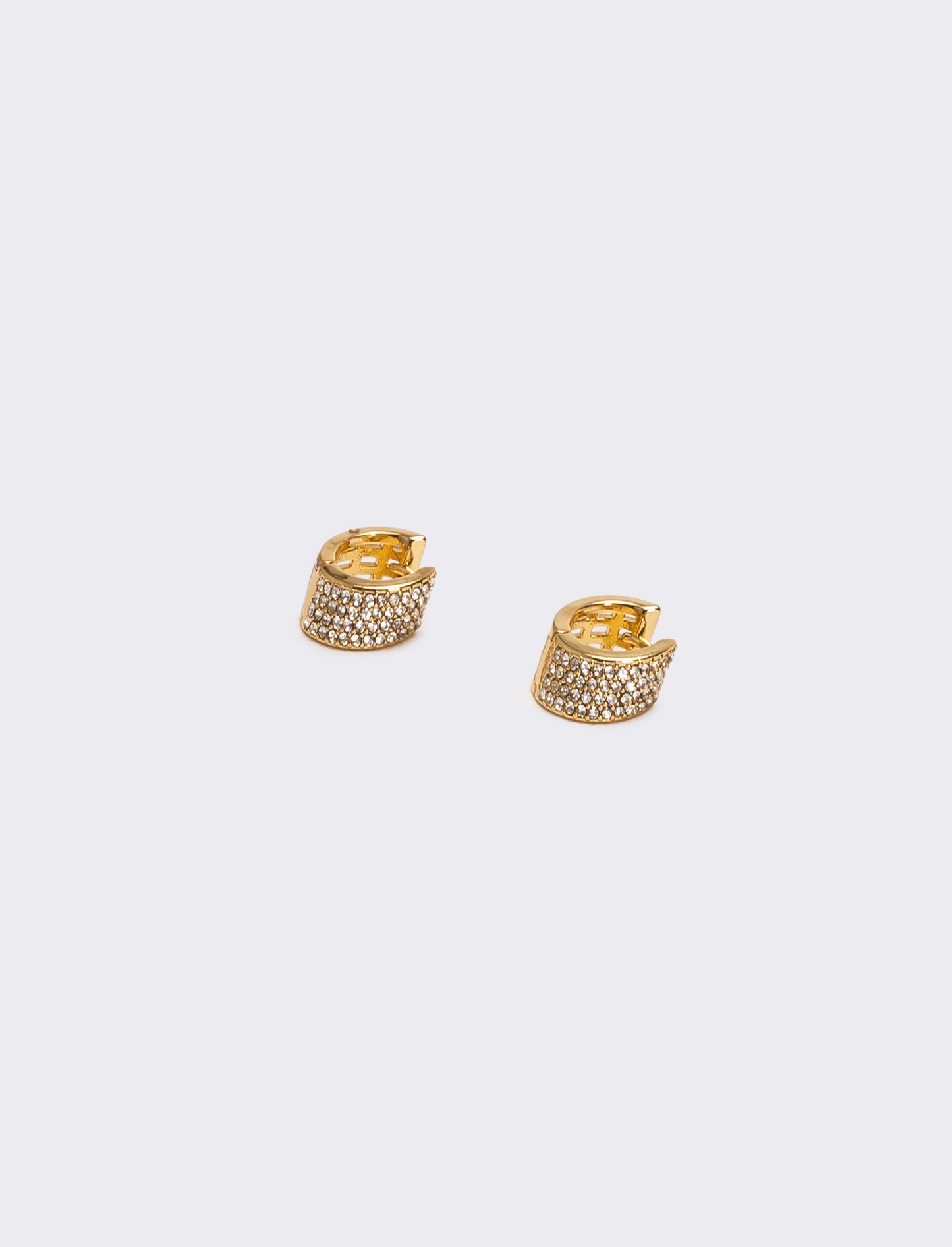 Orecchini mezzo cerchio con strass brillanti - Oro