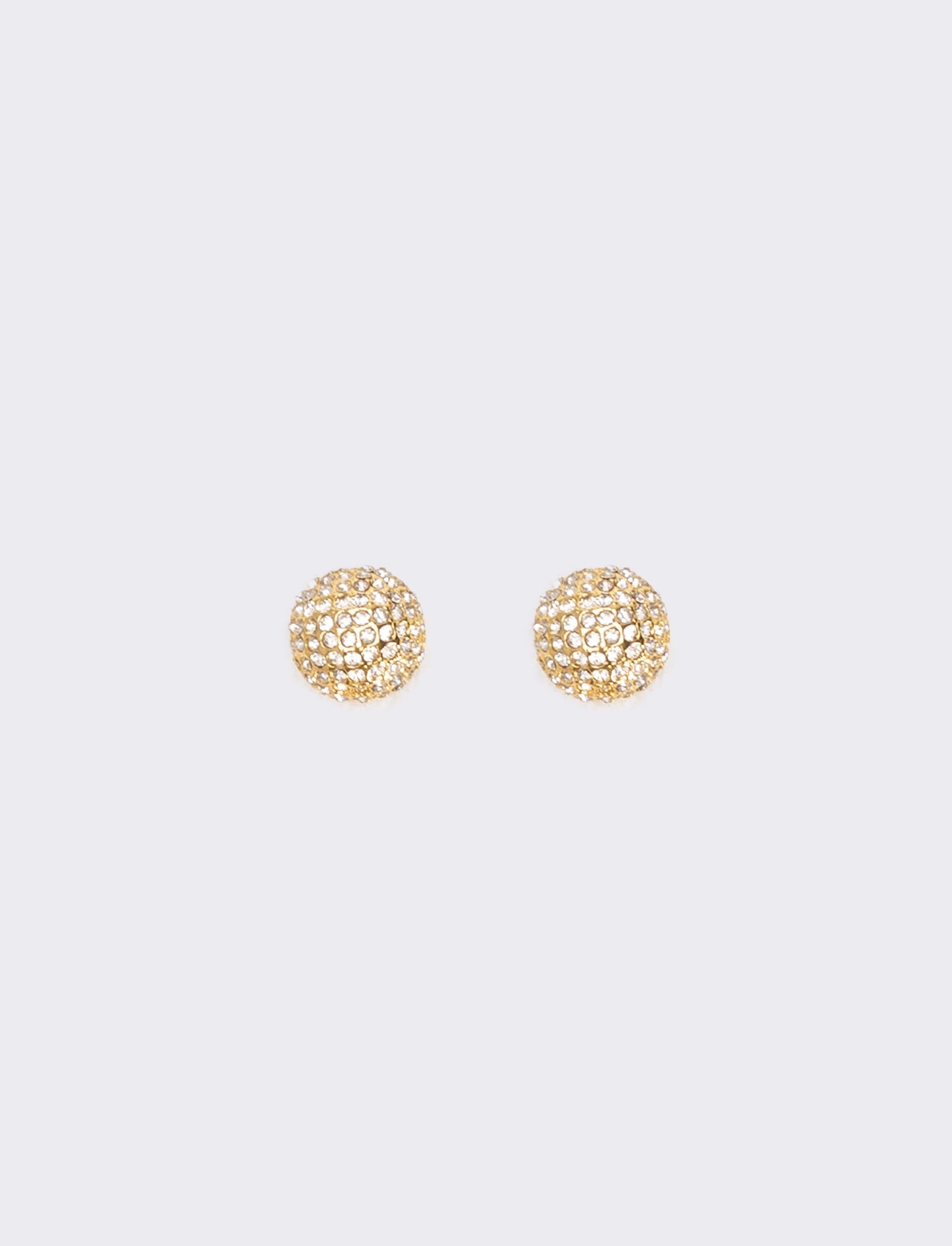 Elegant bead and rhinestone earrings - Gold
