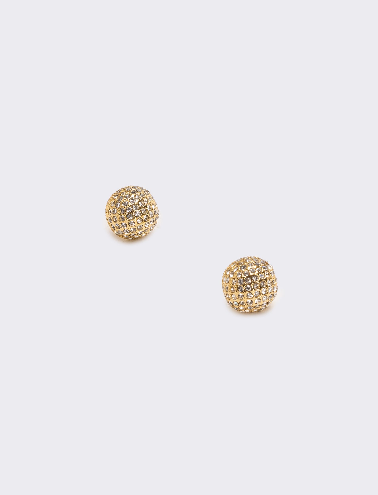 Elegant bead and rhinestone earrings - Gold