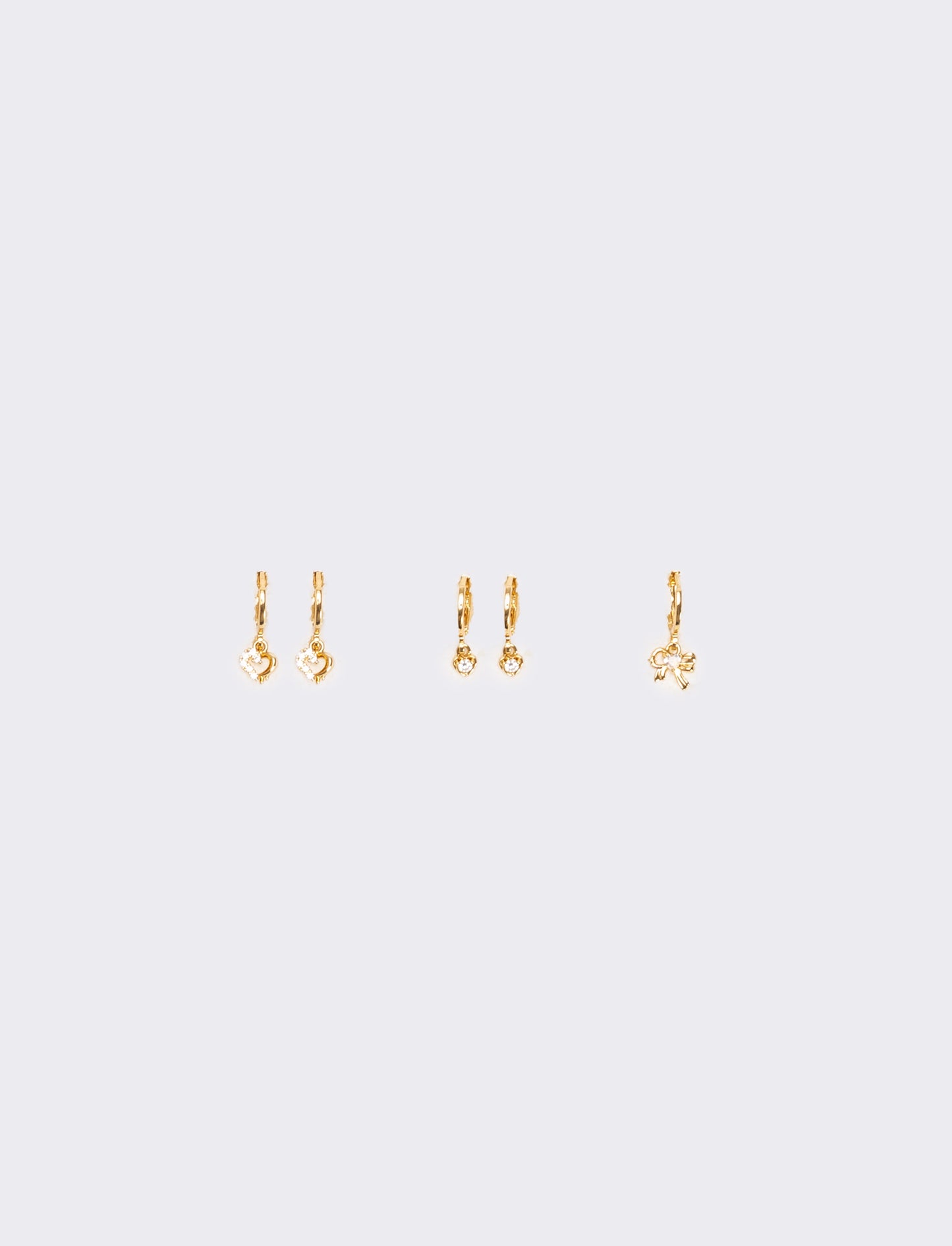 Card 3 pairs of hoop earrings - Gold