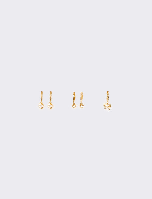 Card 3 pairs of hoop earrings - Gold