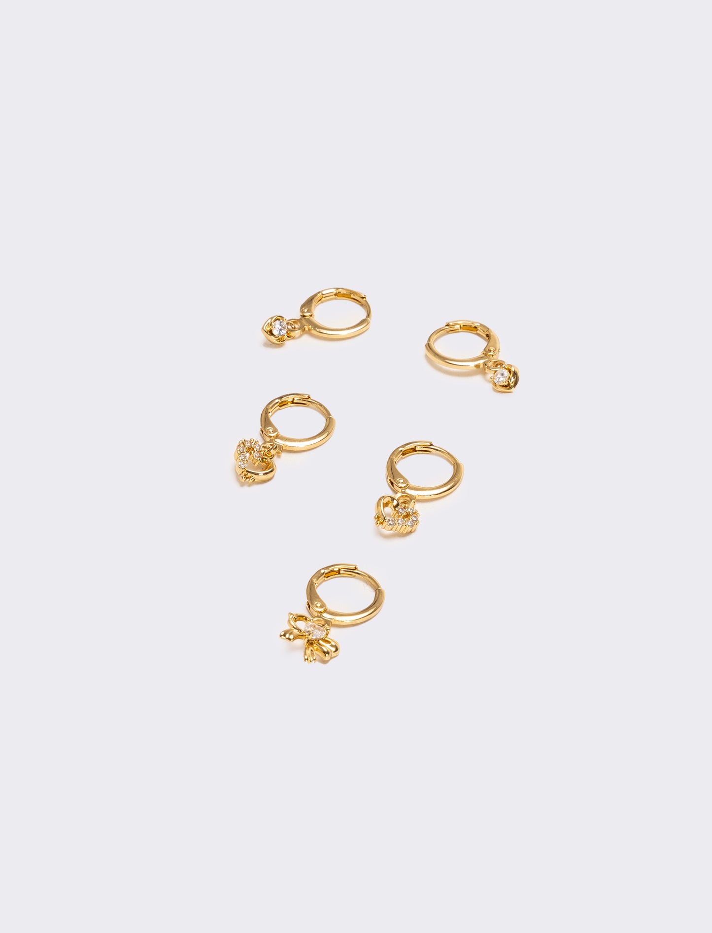 Card 3 pairs of hoop earrings - Gold
