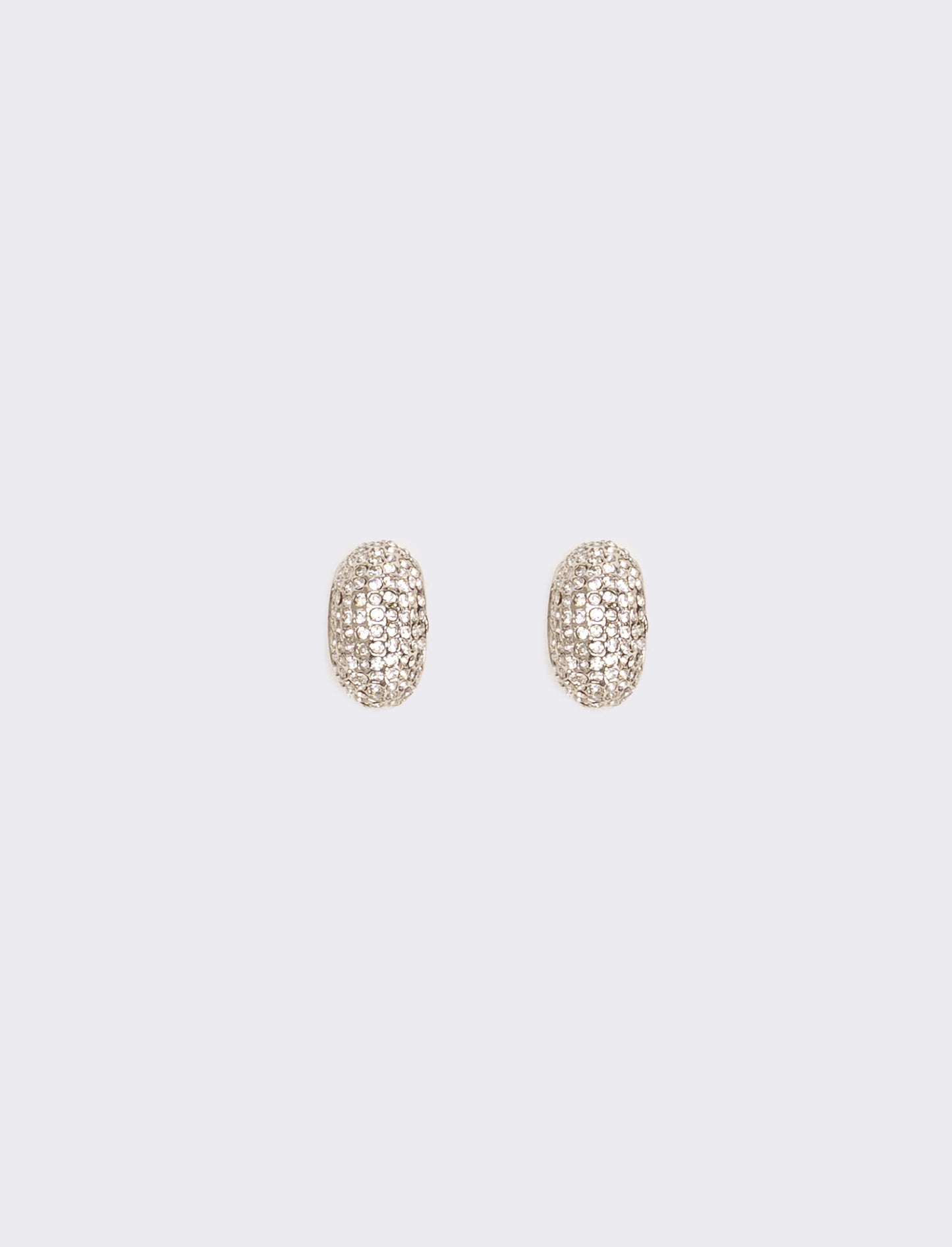 Earrings with sparkling rhinestone balls - Silver
