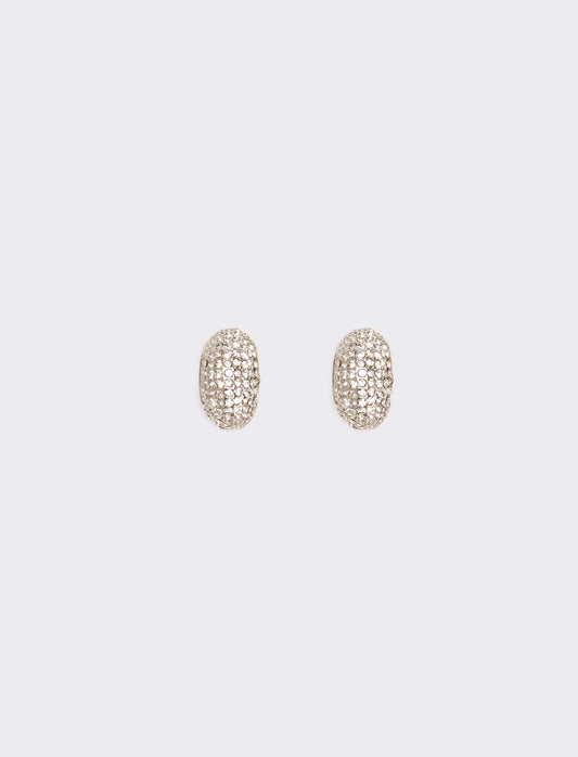 Earrings with sparkling rhinestone balls - Silver