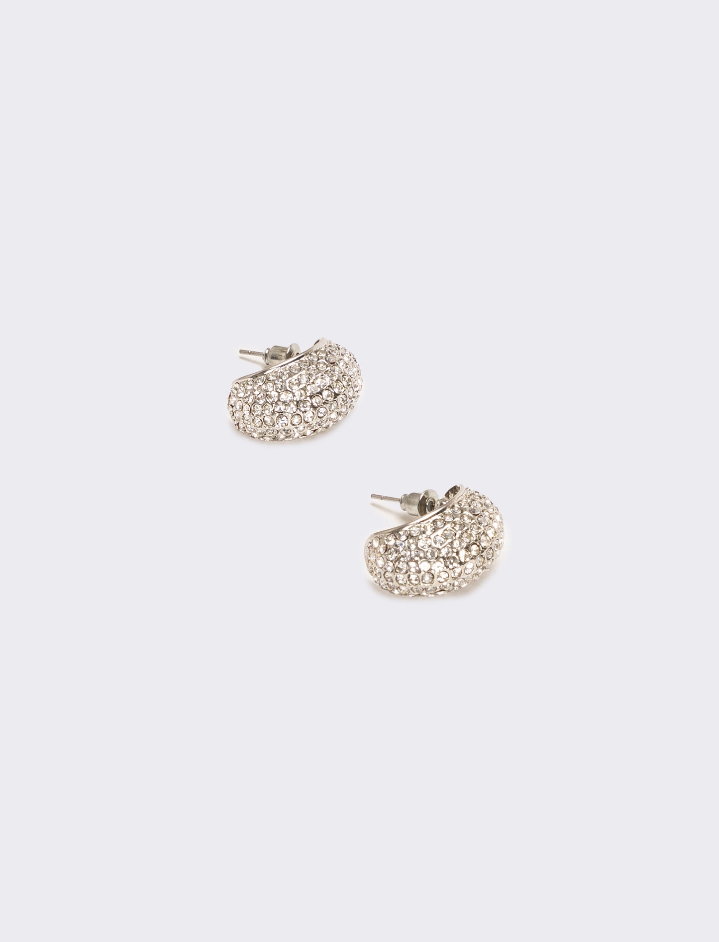 Earrings with sparkling rhinestone balls - Silver
