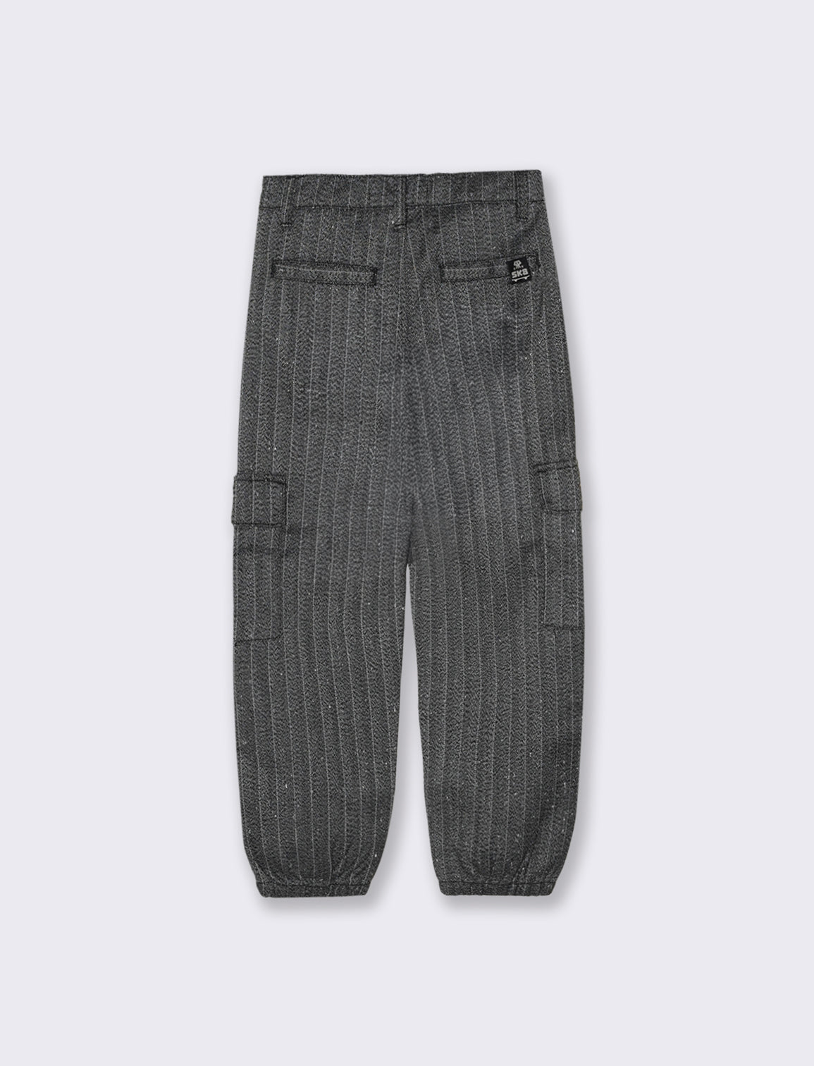 Pantalone in tessuto spigato. - Grigio
