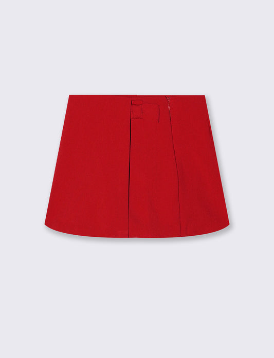 Skirt with built-in shorts for girls - Red