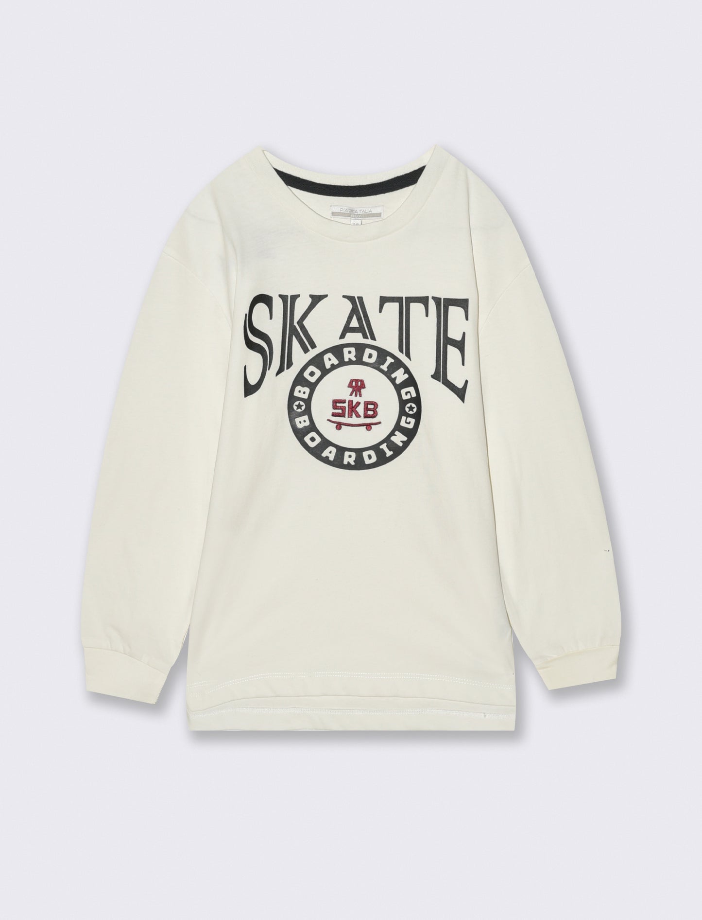 T shirt stampa skate skull. - Bianco latte