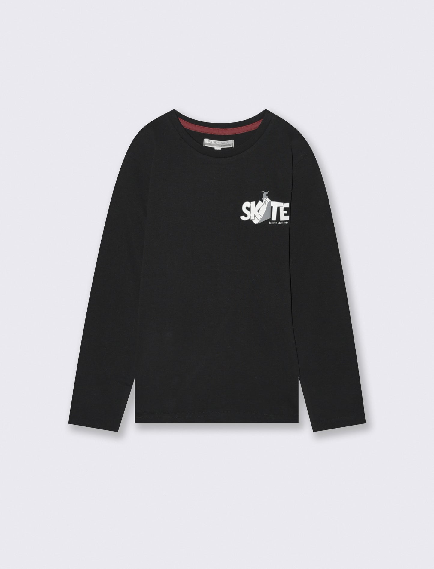 T shirt stampa skate. - Nero