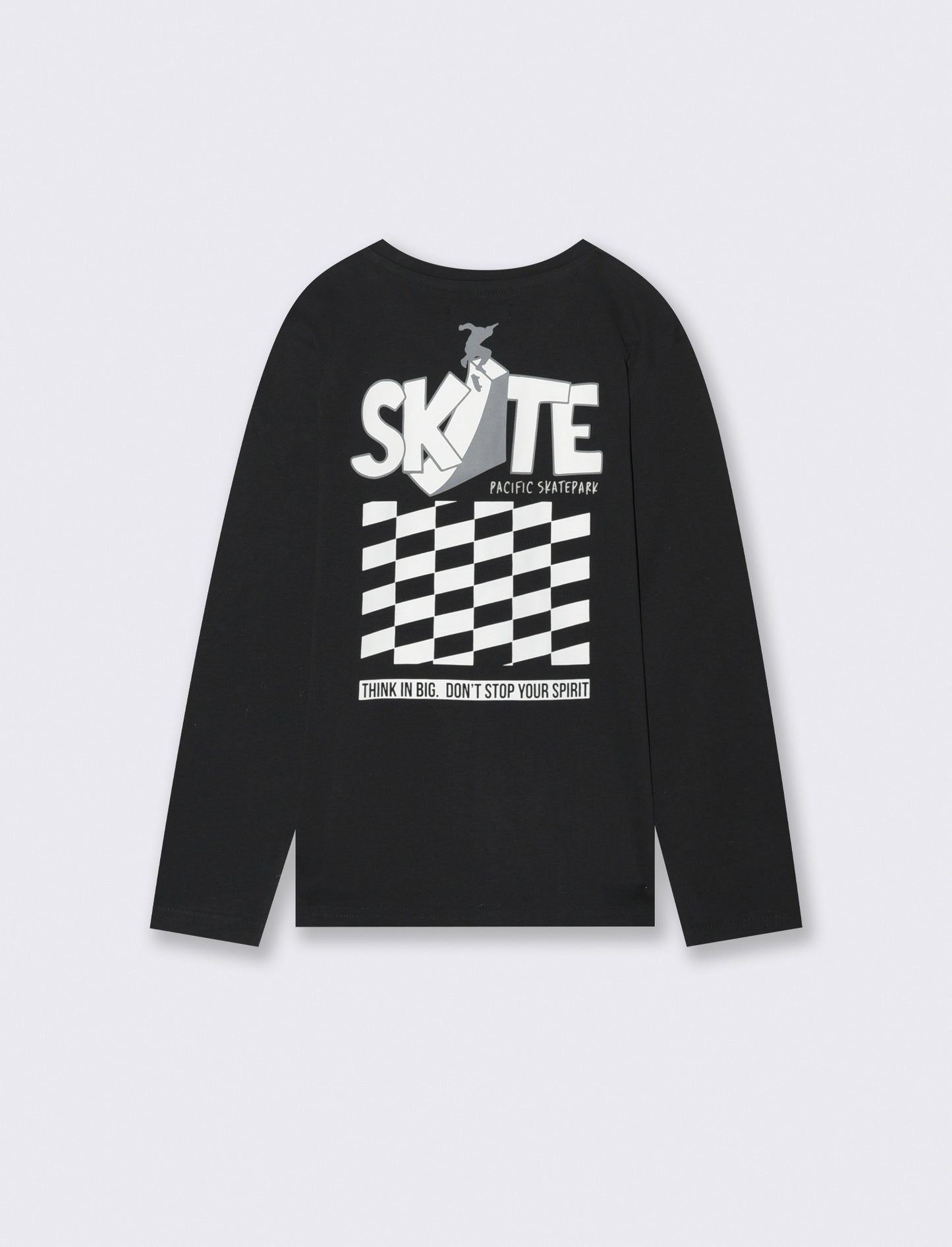 T shirt stampa skate. - Nero