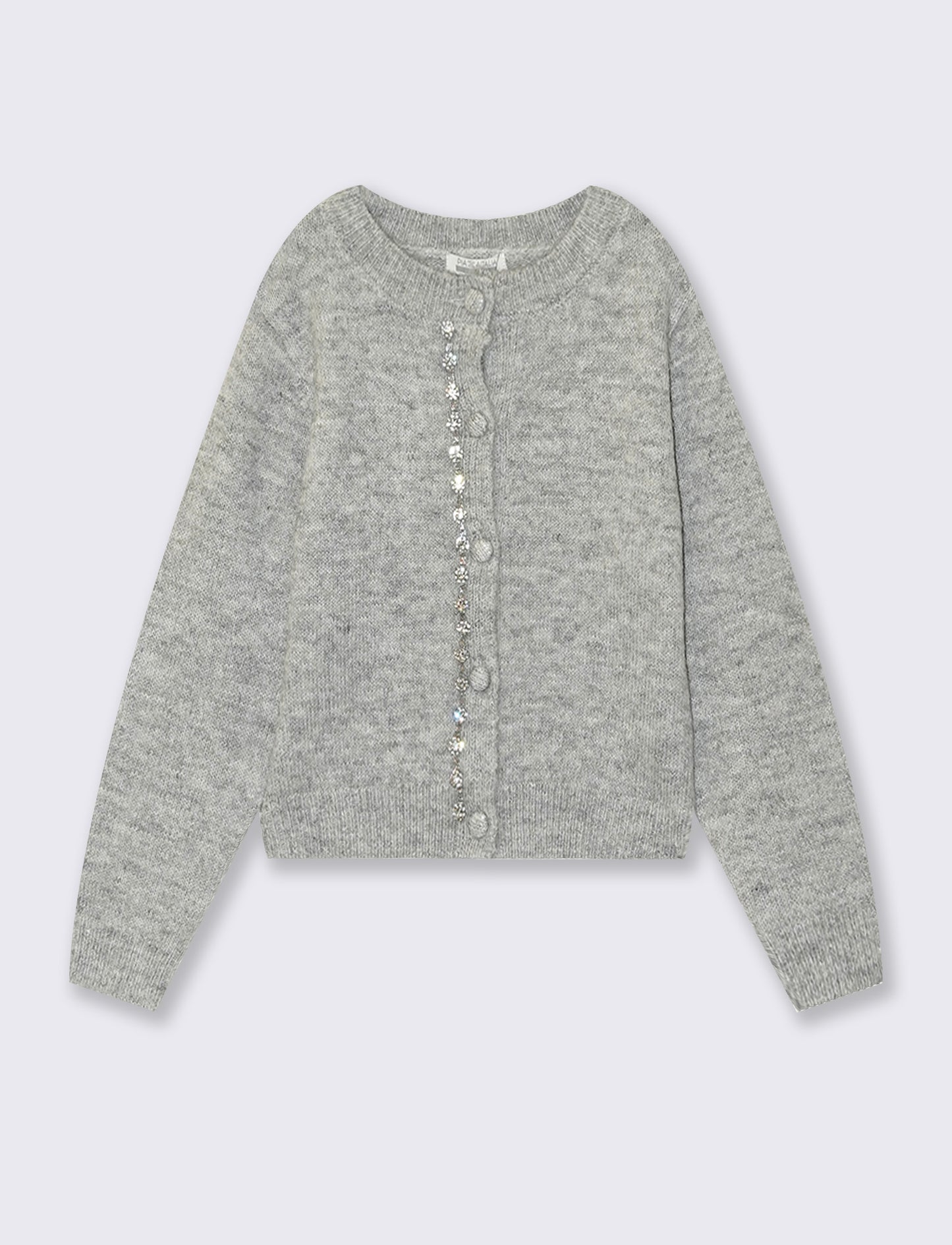 Maglia girocollo con bottoni e stile casual - Grigio