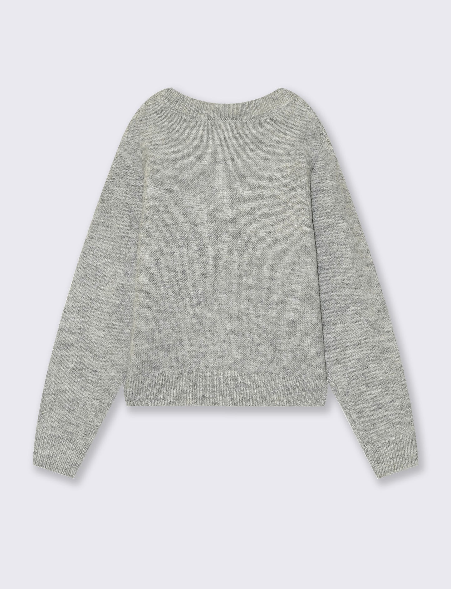 Maglia girocollo con bottoni e stile casual - Grigio