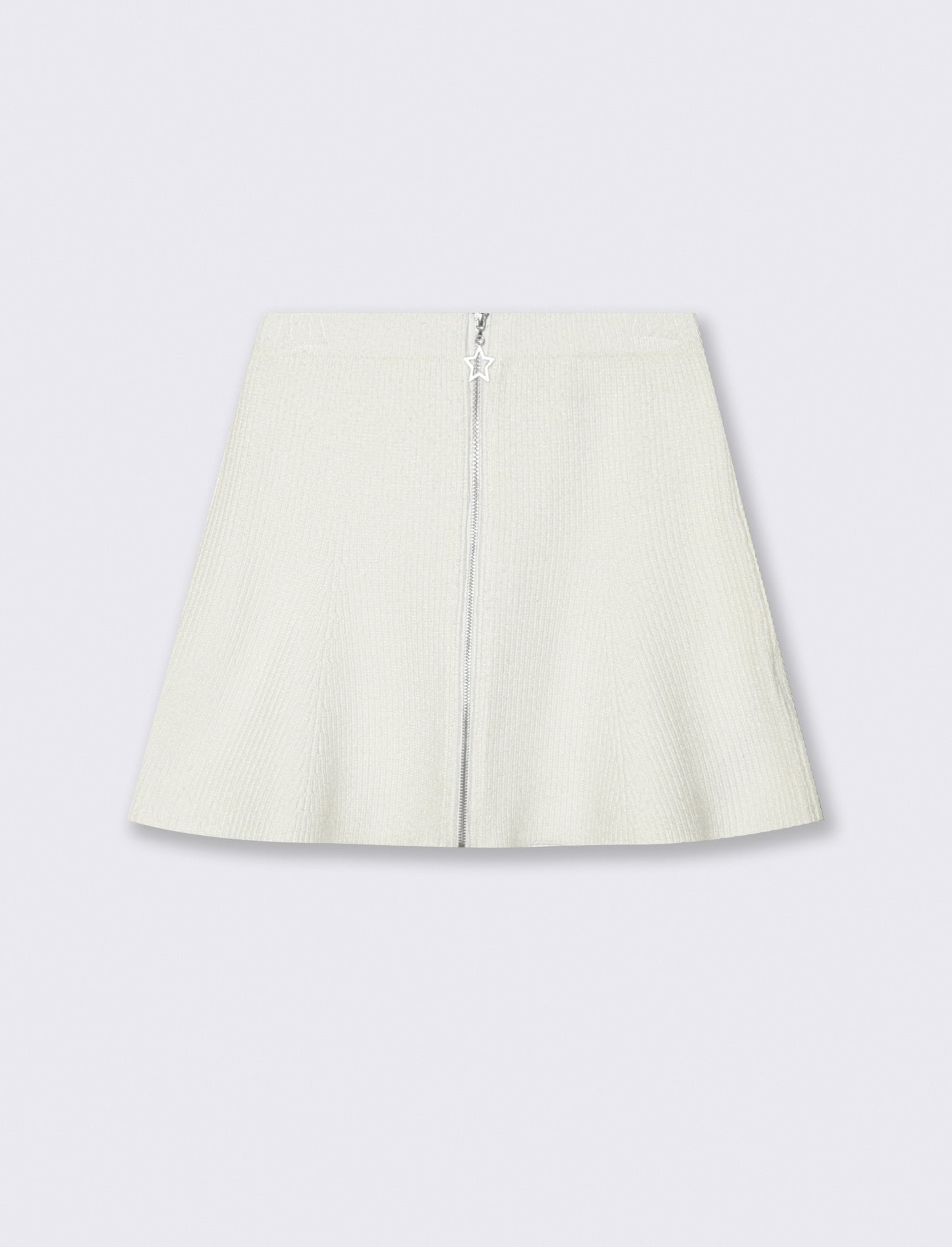 Gonna in maglia con zip. - Bianco latte