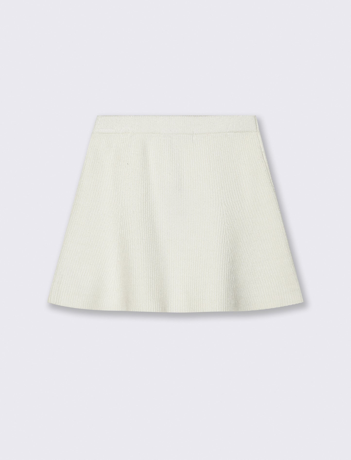 Gonna in maglia con zip. - Bianco latte