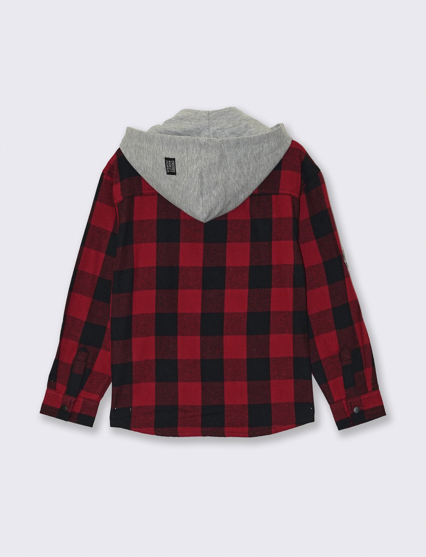 Camicia flanella a quadri con cappuccio - Fantasia