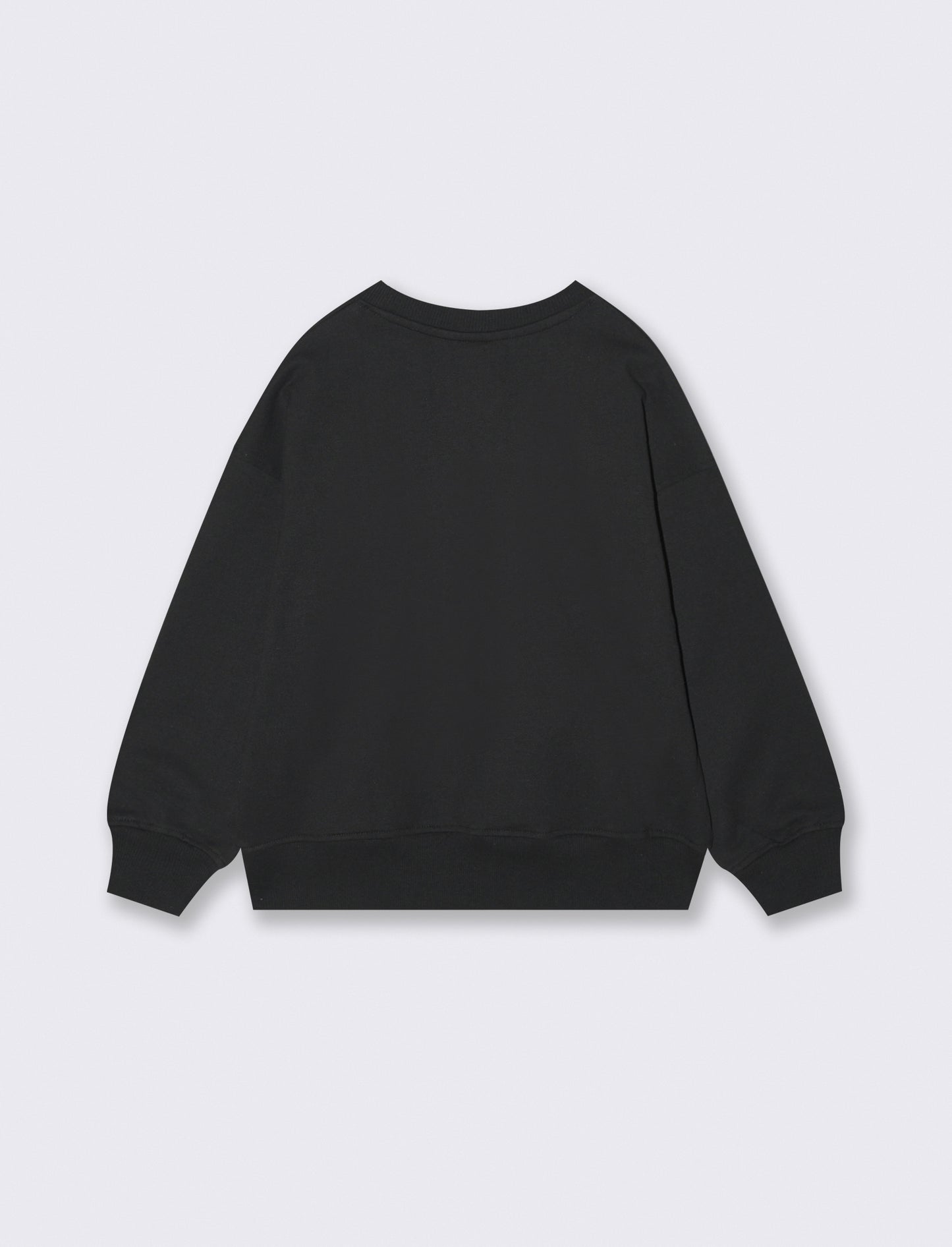 Felpa modello over in cotone elastico. - Nero