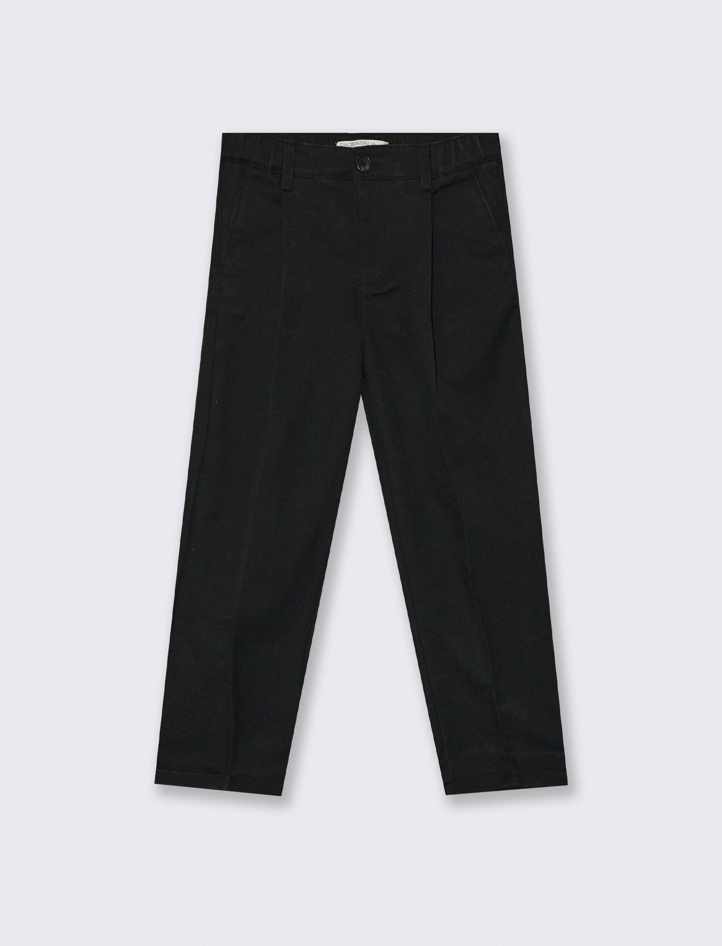 Pantaloni eleganti in polyester con zip - Nero