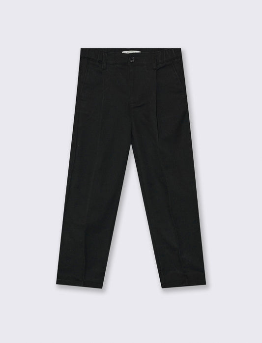 Elegant polyester pants with zip - Black