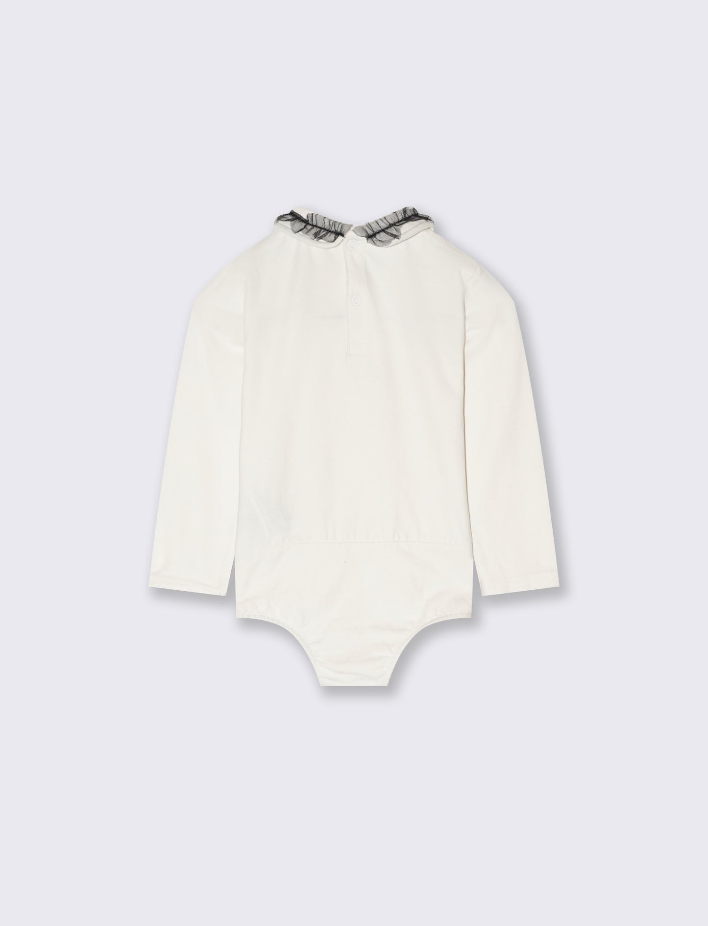 Body con rouches al collo - Bianco latte
