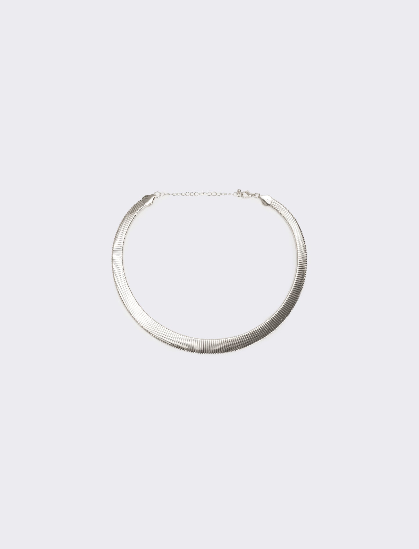 Collana snake schiacciato - Argento