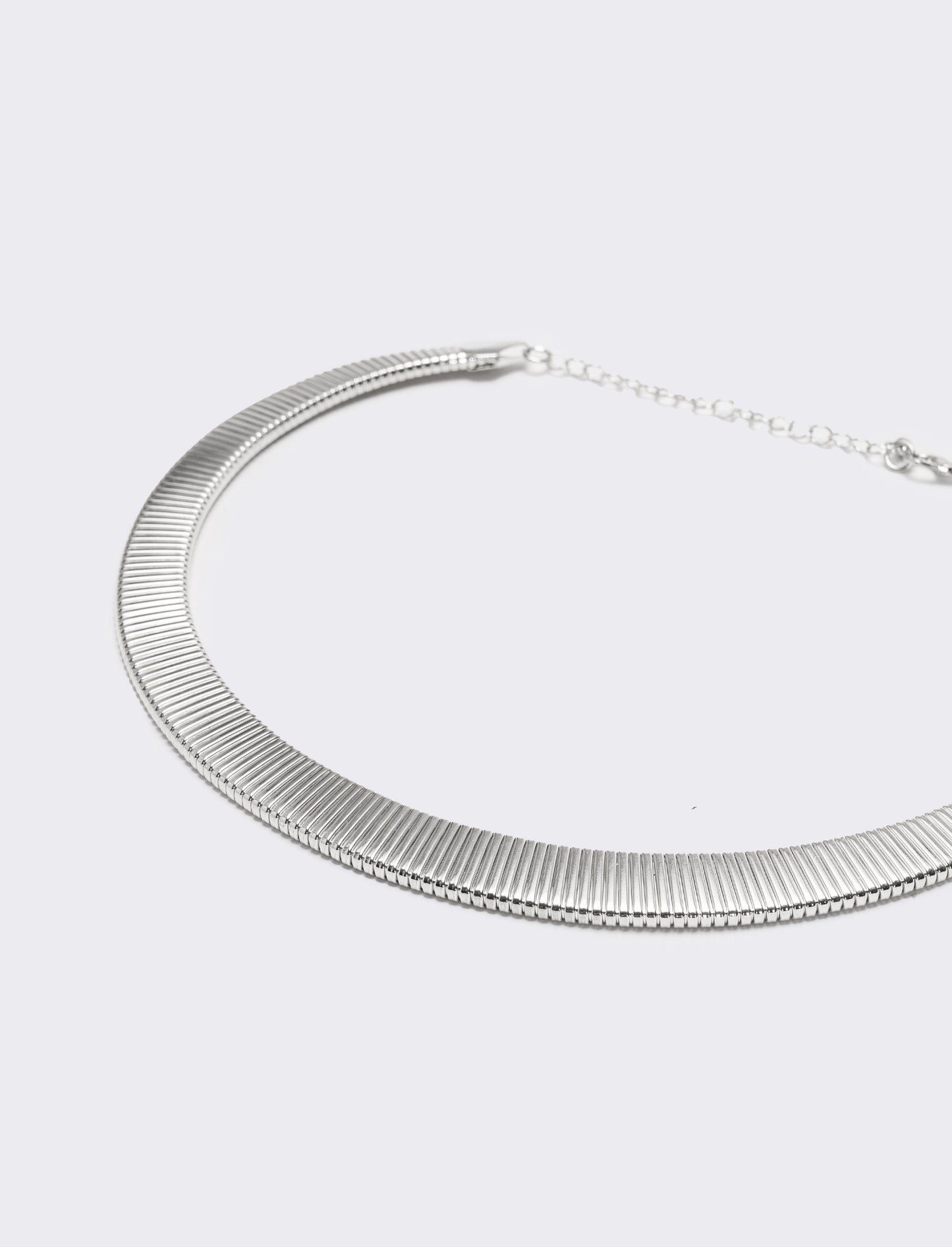Collana snake schiacciato - Argento