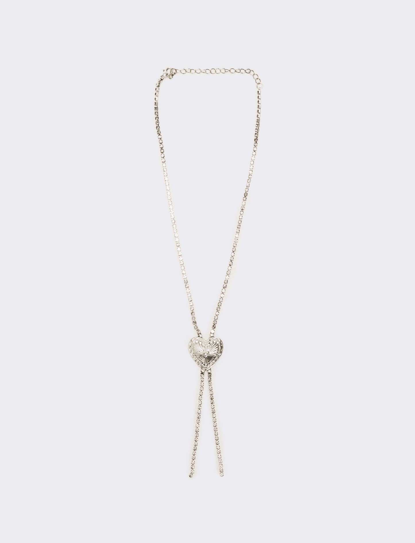 Collana con cuore e strass - Argento