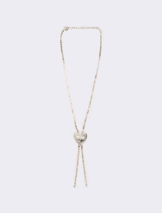 Collana con cuore e strass - Argento