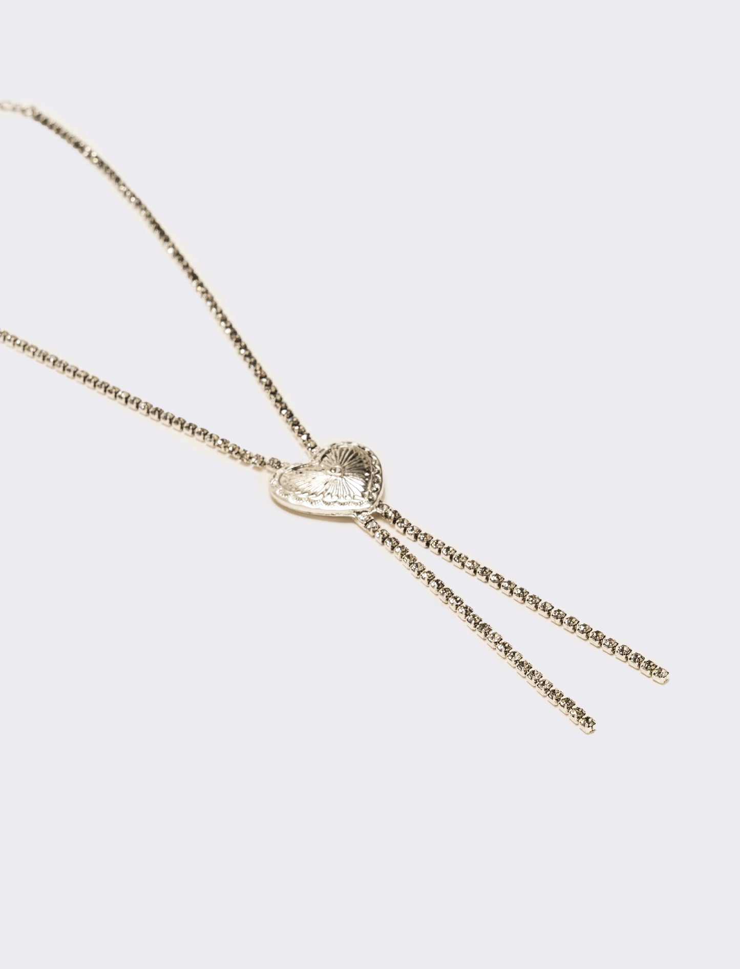 Collana con cuore e strass - Argento
