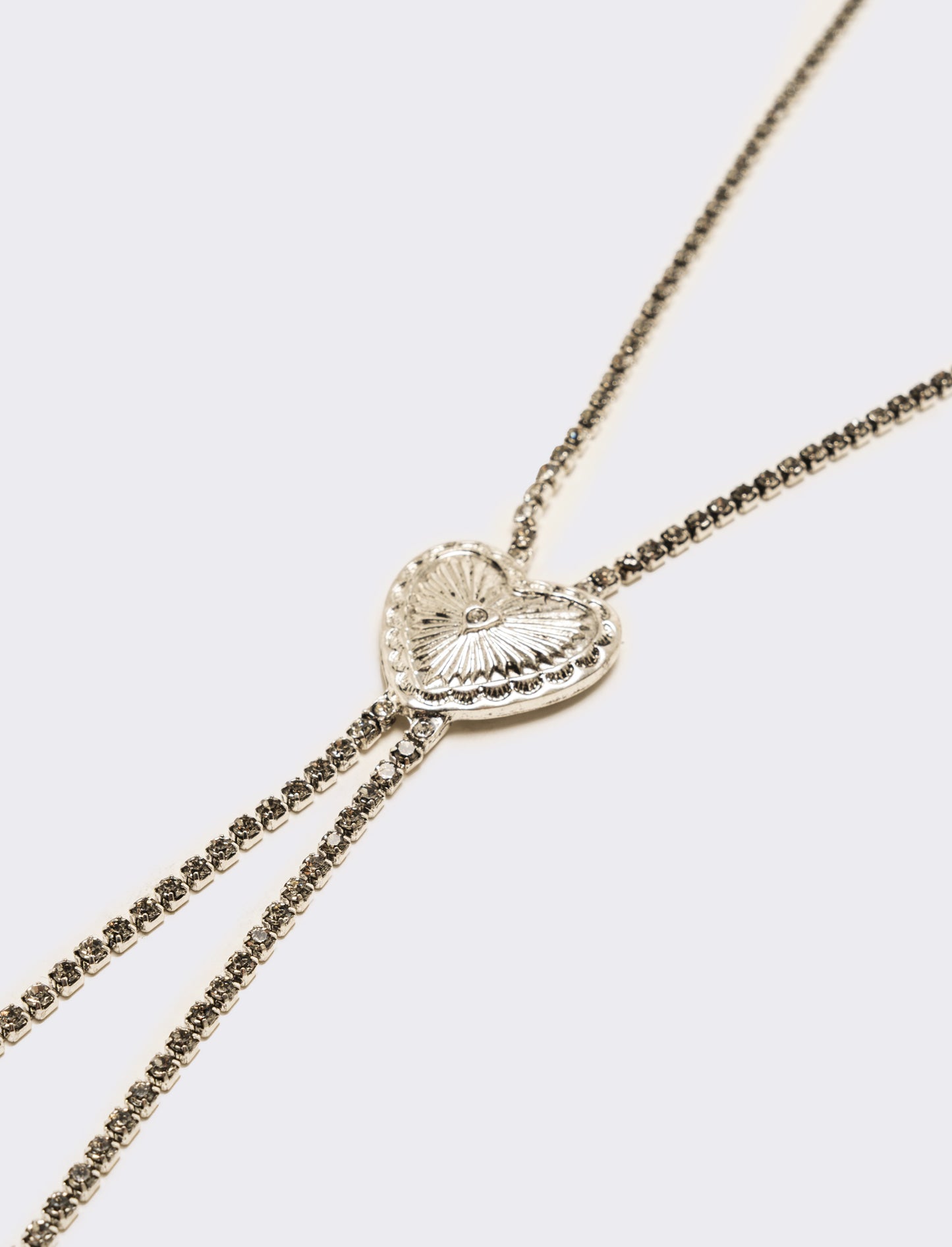 Collana con cuore e strass - Argento
