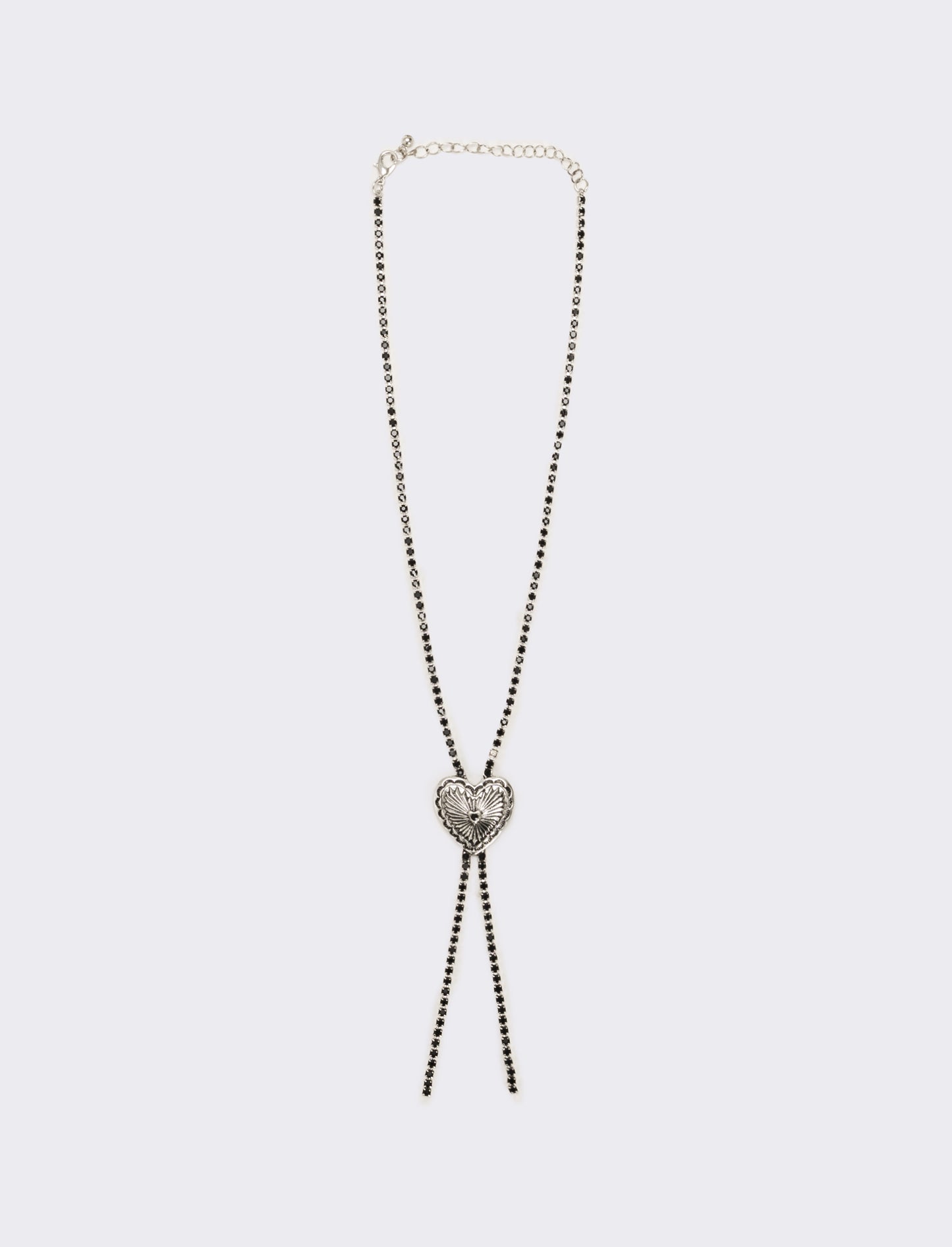 Collana con cuore e strass - Nero