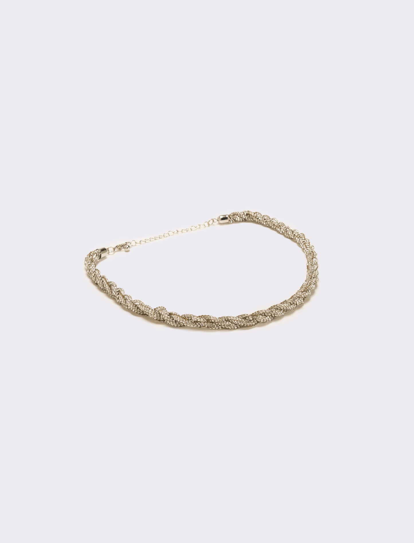 Collana a treccia con strass - Argento