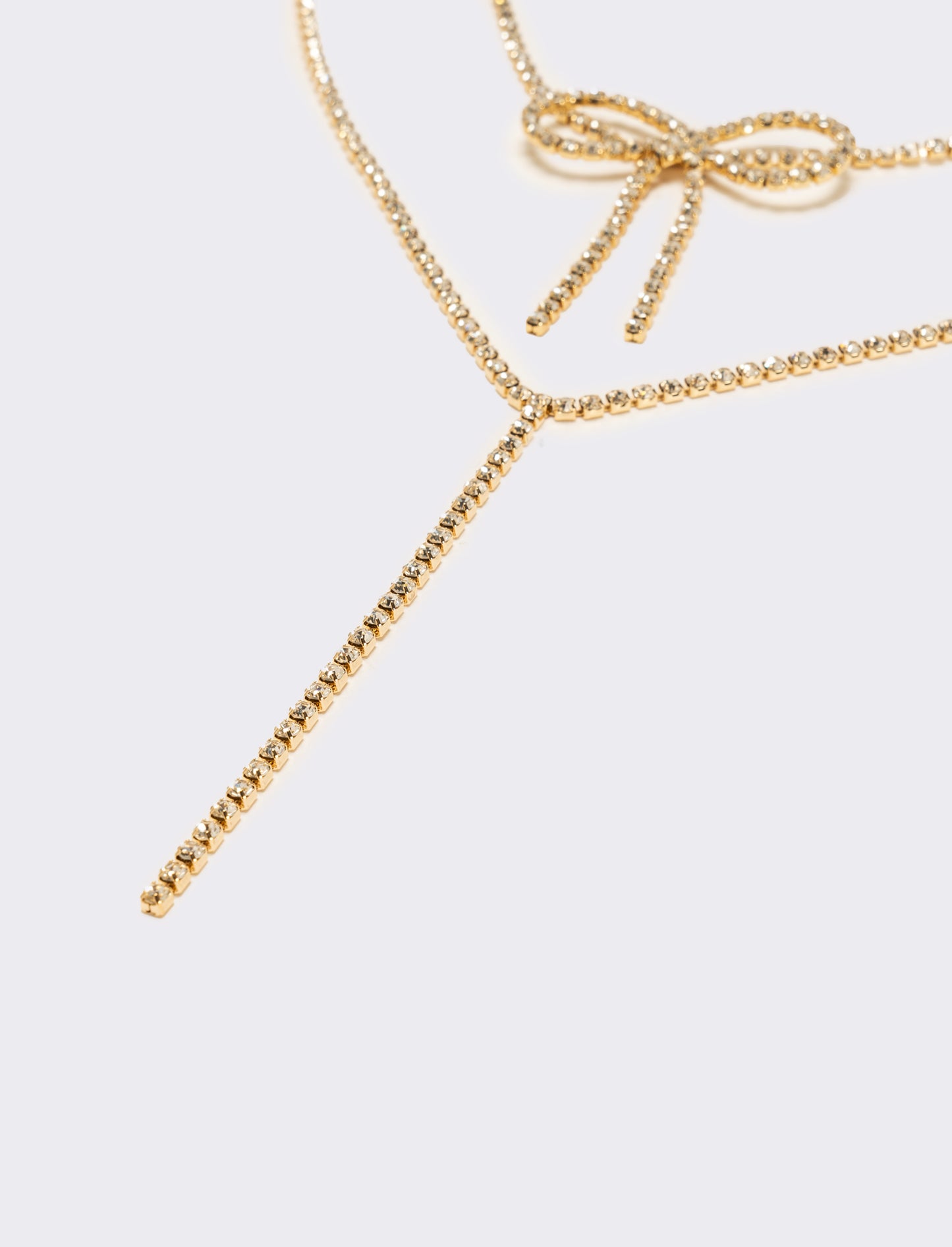Collana con fiocco strass - Oro