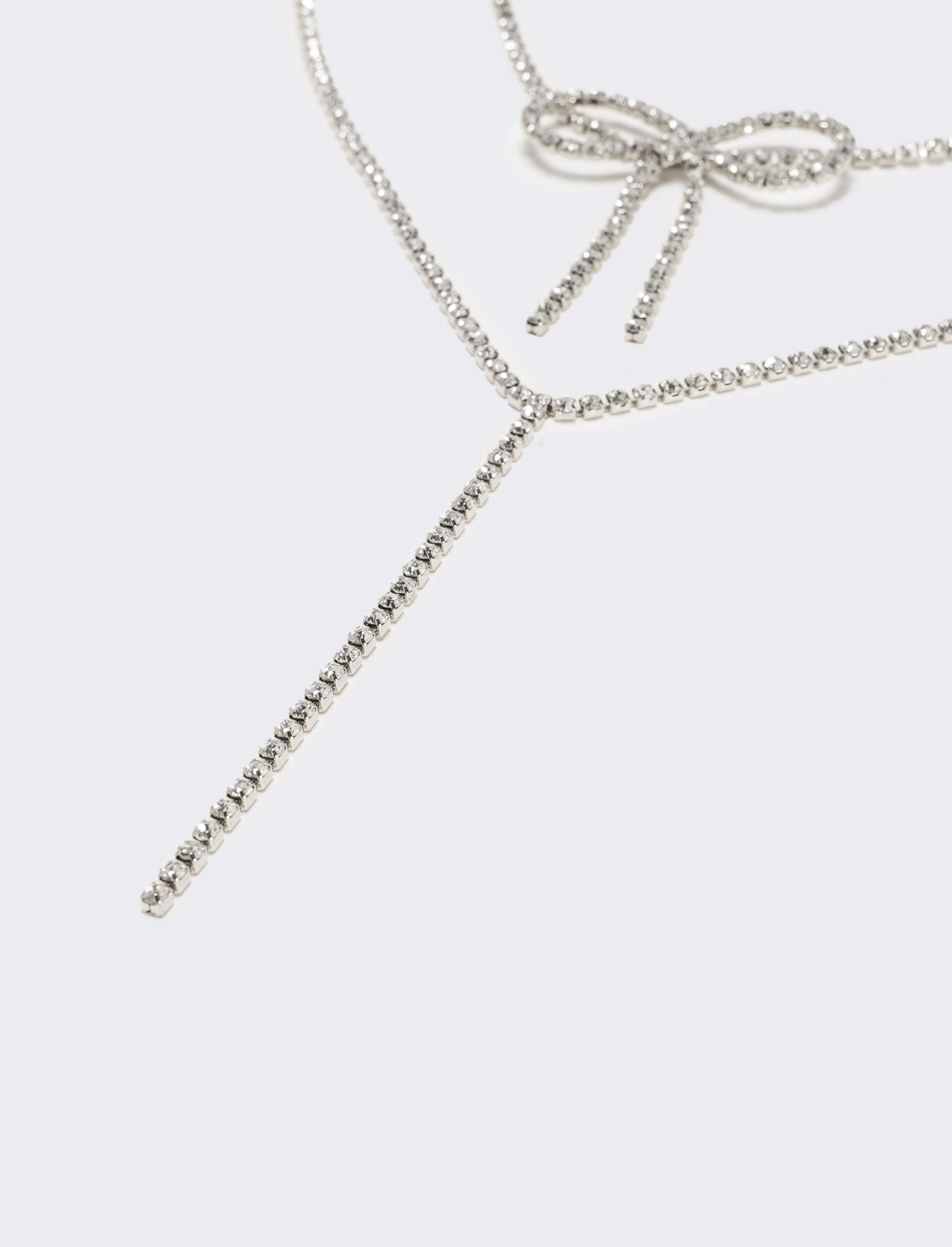 Collana con fiocco strass - Argento