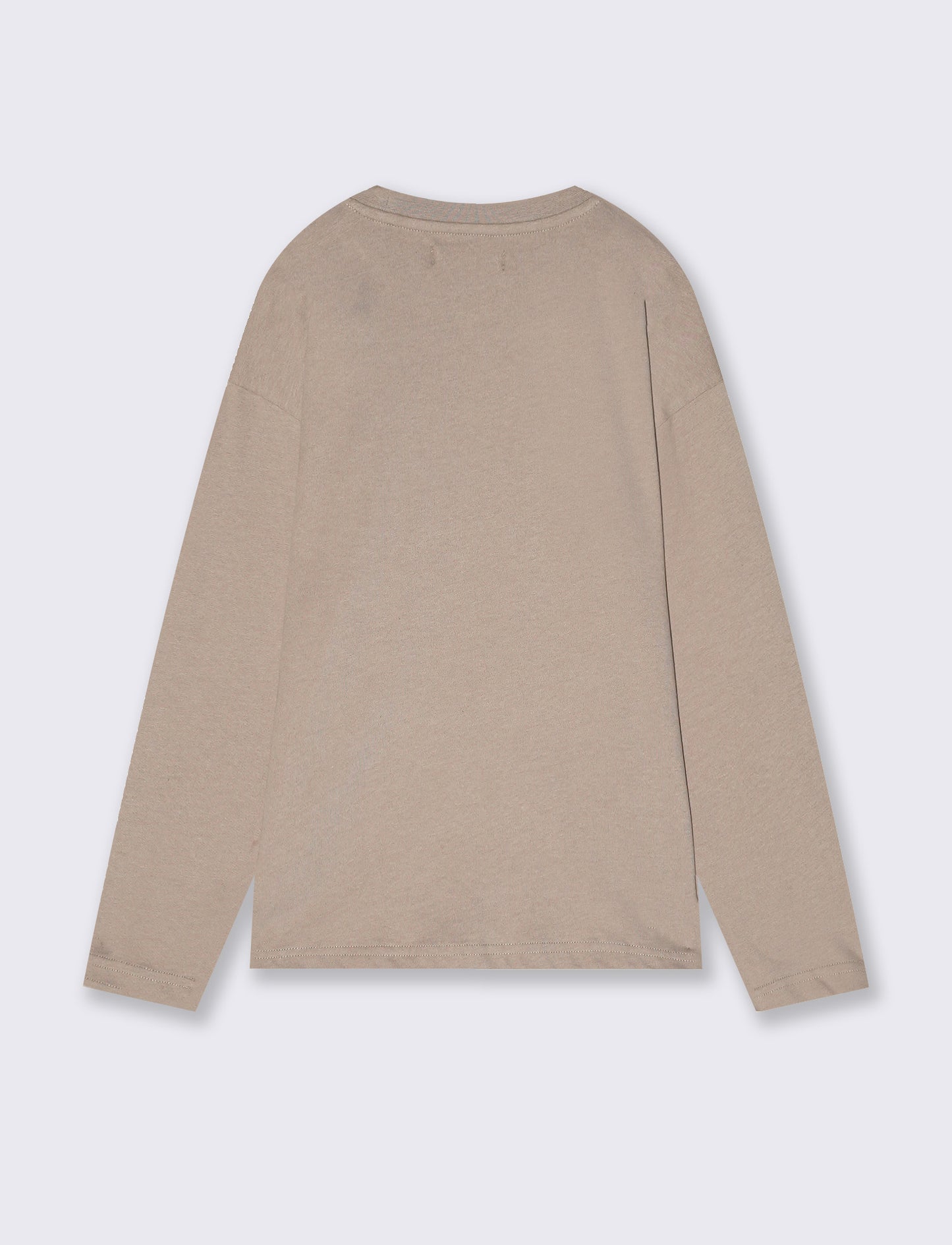 T-shirt manica lunga in caldo cotone - Beige