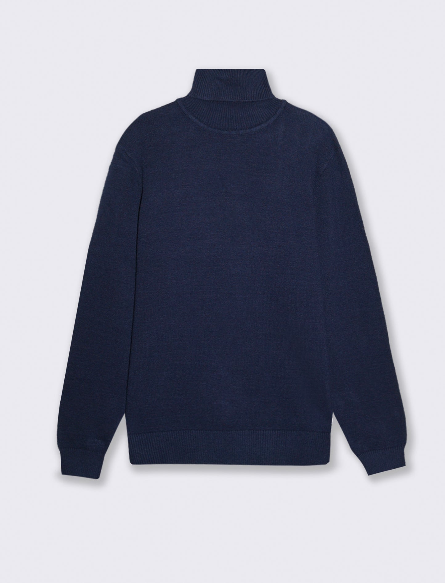 MAGLIA COLLO ALTO FILATO PREMIUM - Blu melange