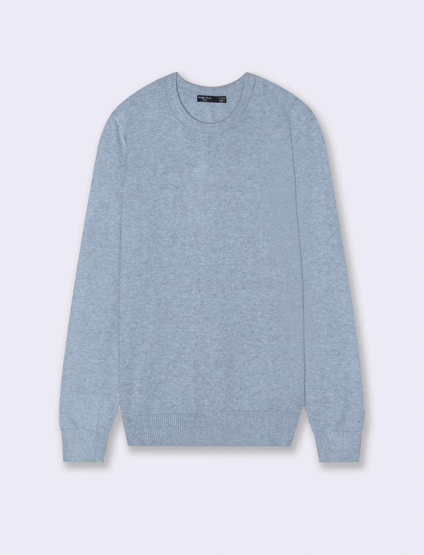 MAGLIA GIROCOLLO FILATO PREMIUM - Celeste melange