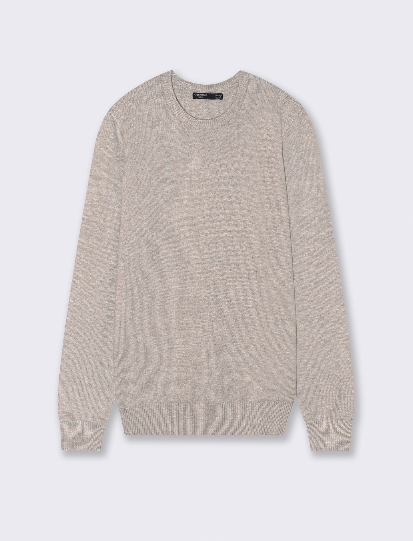 MAGLIA GIROCOLLO FILATO PREMIUM - Tortora melange