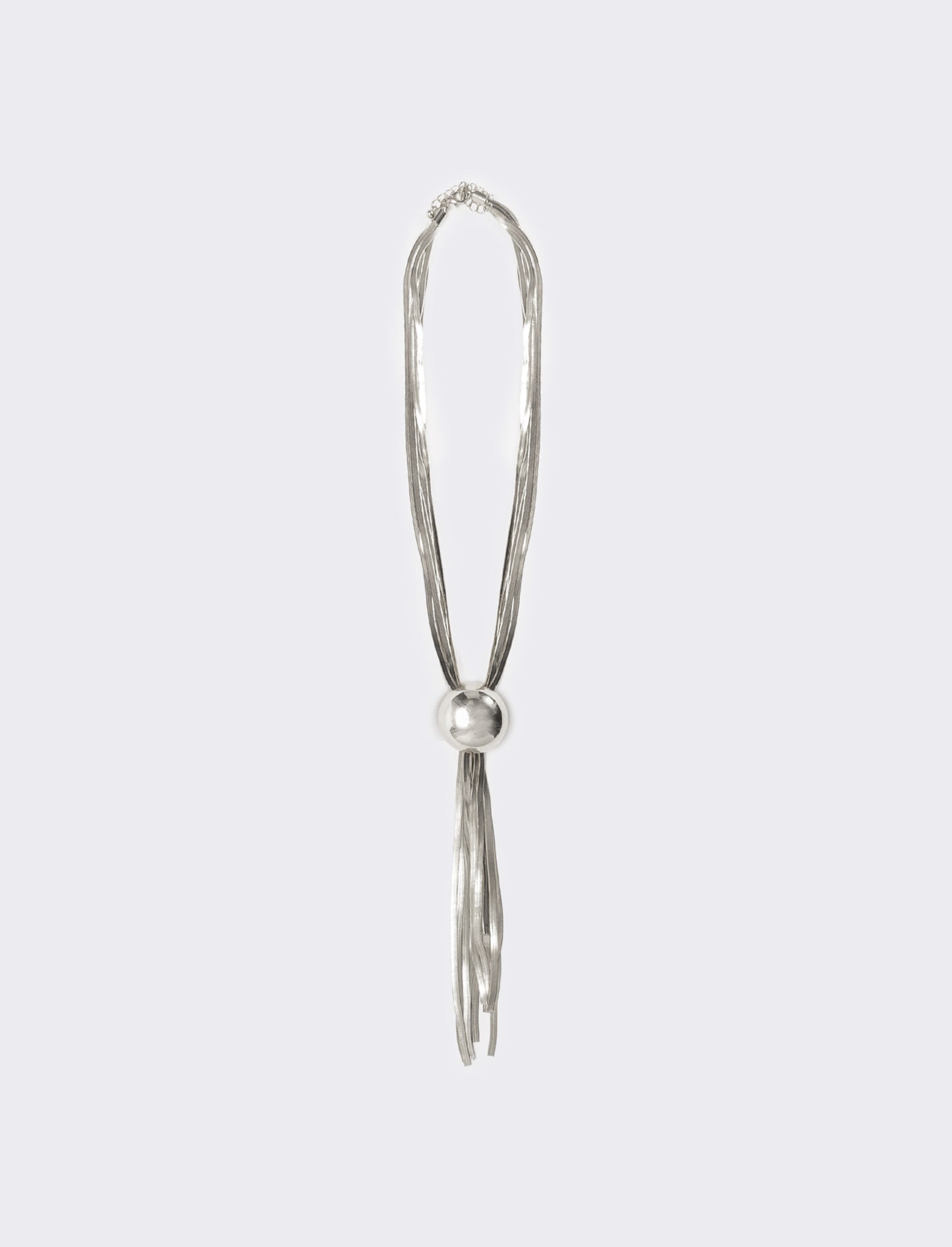 Collana saliscendi con catenine schiacciate - Argento