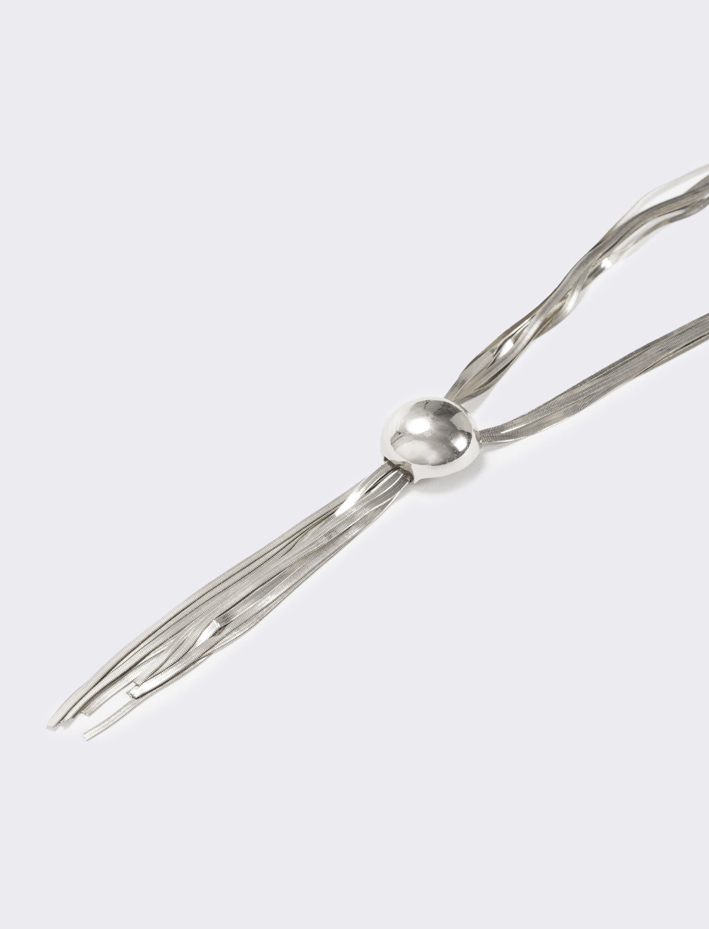 Collana saliscendi con catenine schiacciate - Argento