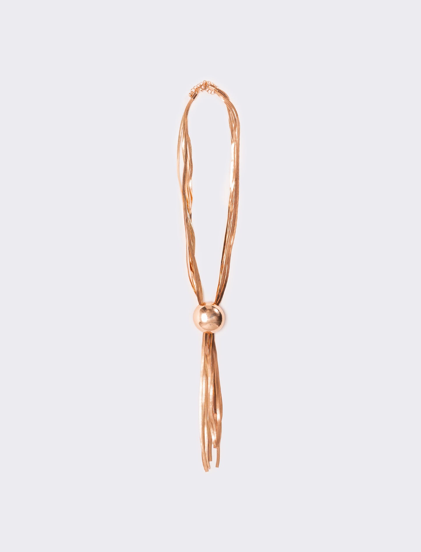 Collana saliscendi con catenine schiacciate - Oro rosa