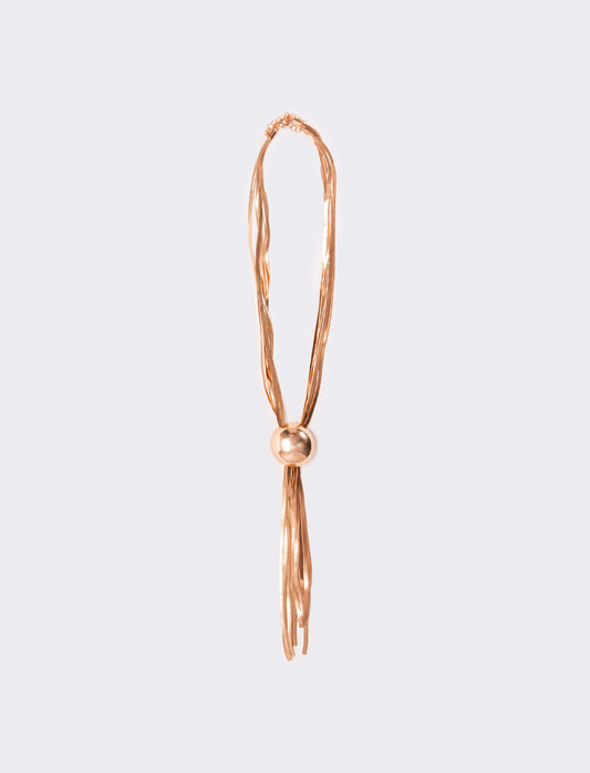 Collana saliscendi con catenine schiacciate - Oro rosa
