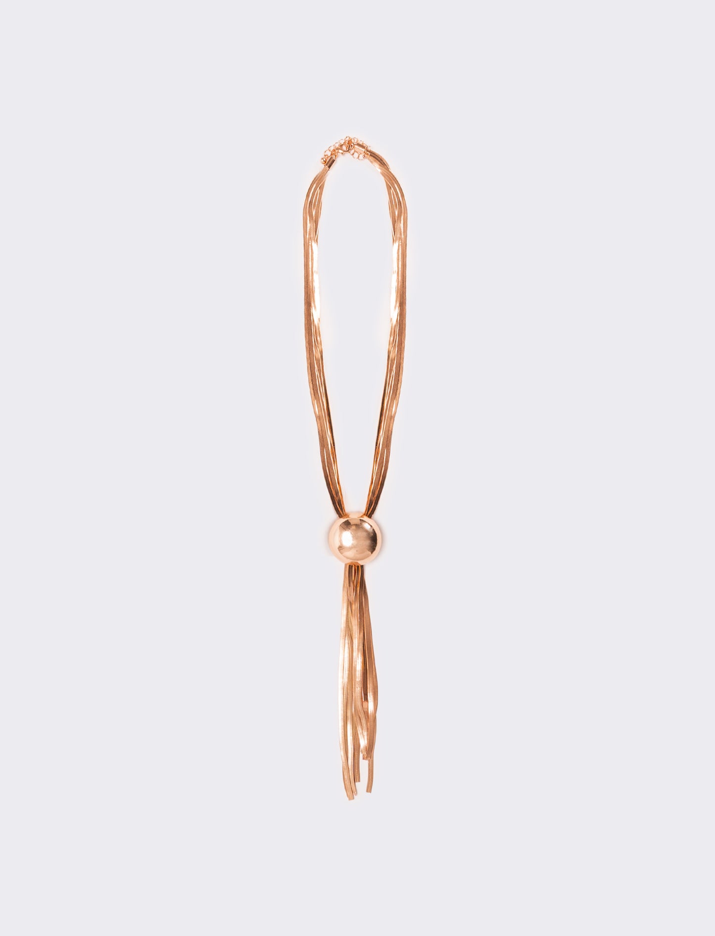 Collana saliscendi con catenine schiacciate - Oro rosa