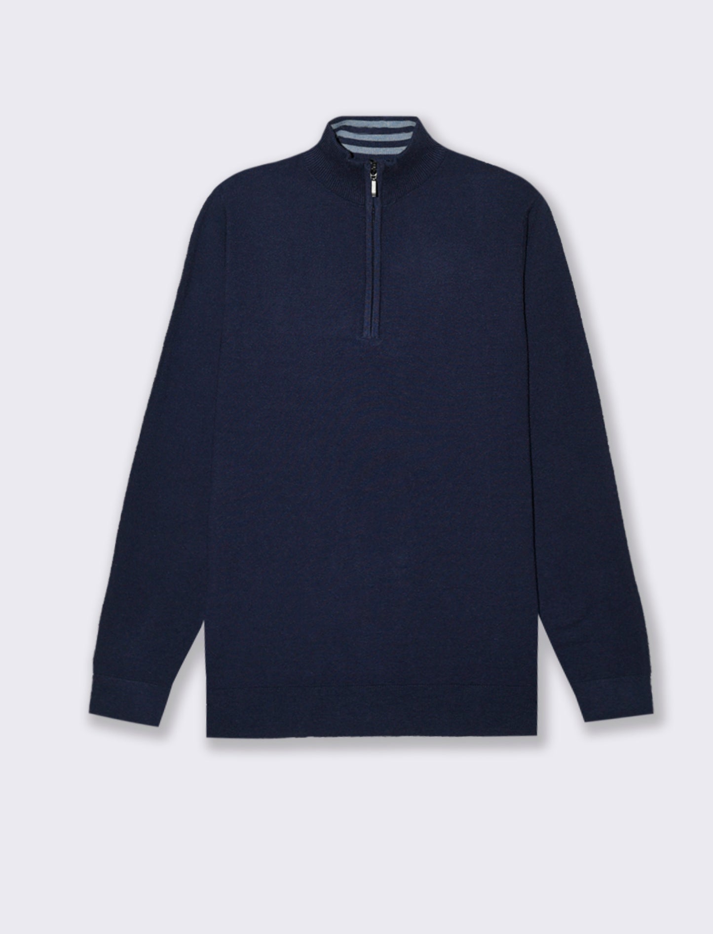 MAGLIA COLLO ALTO CON ZIP - Blu melange