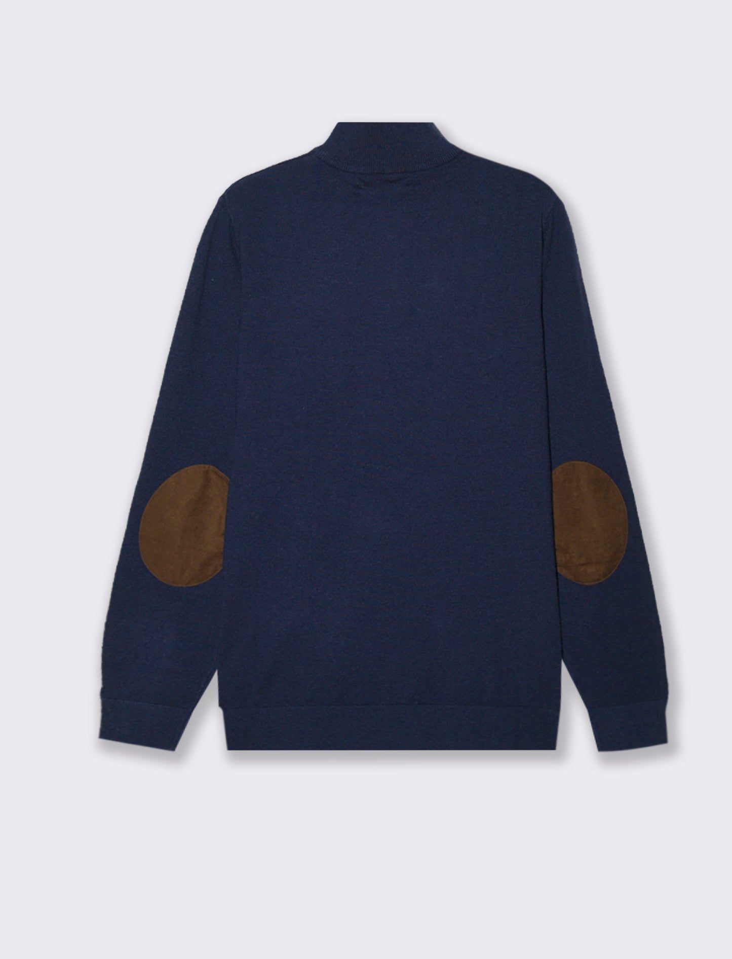 MAGLIA COLLO ALTO CON ZIP - Blu melange