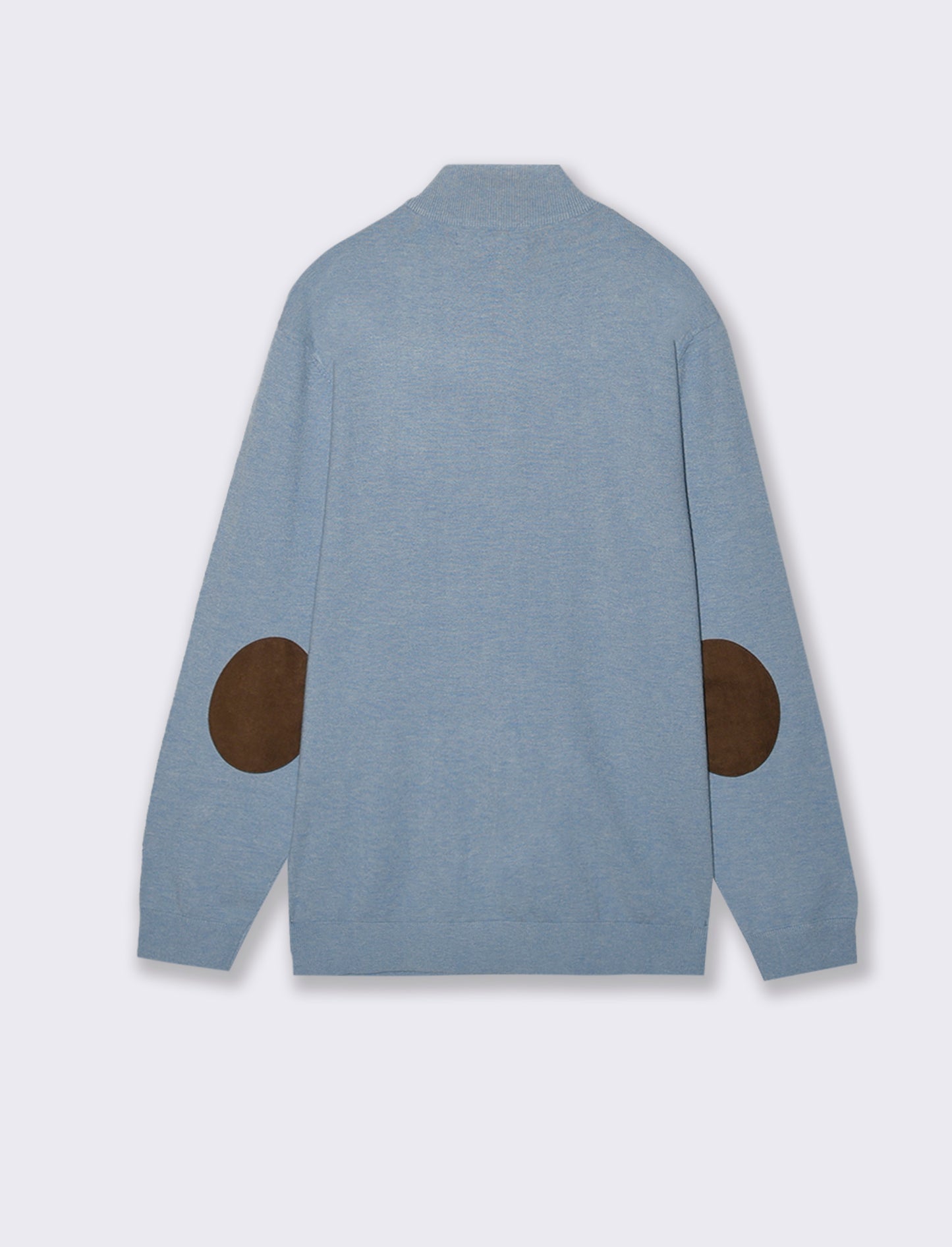 MAGLIA COLLO ALTO CON ZIP - Celeste melange