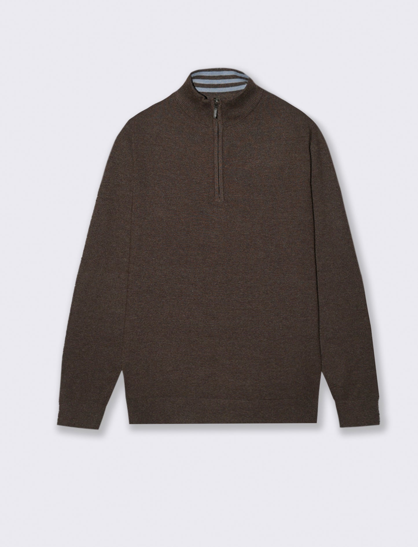 MAGLIA COLLO ALTO CON ZIP - moro/melange